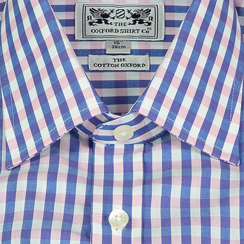"Classic Shirt in Pink and Navy Check"