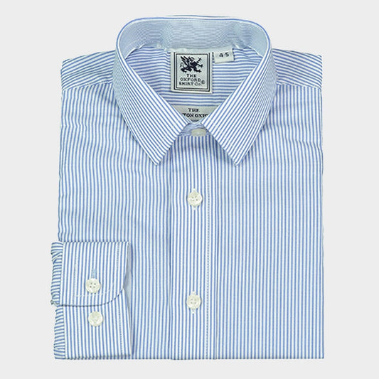 "Kids Classic Shirt in Blue Stripe - Oxford Shirt Co."