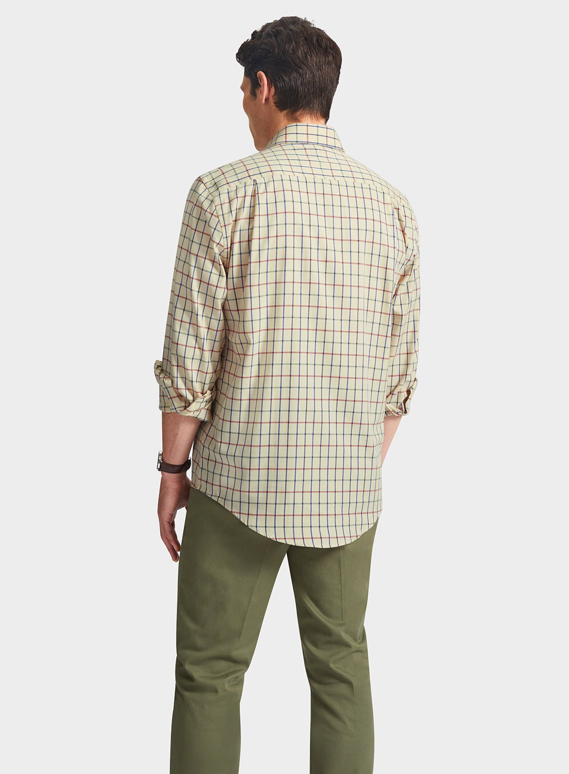 "Classic Tattersall Shirt in Red and Green Check"