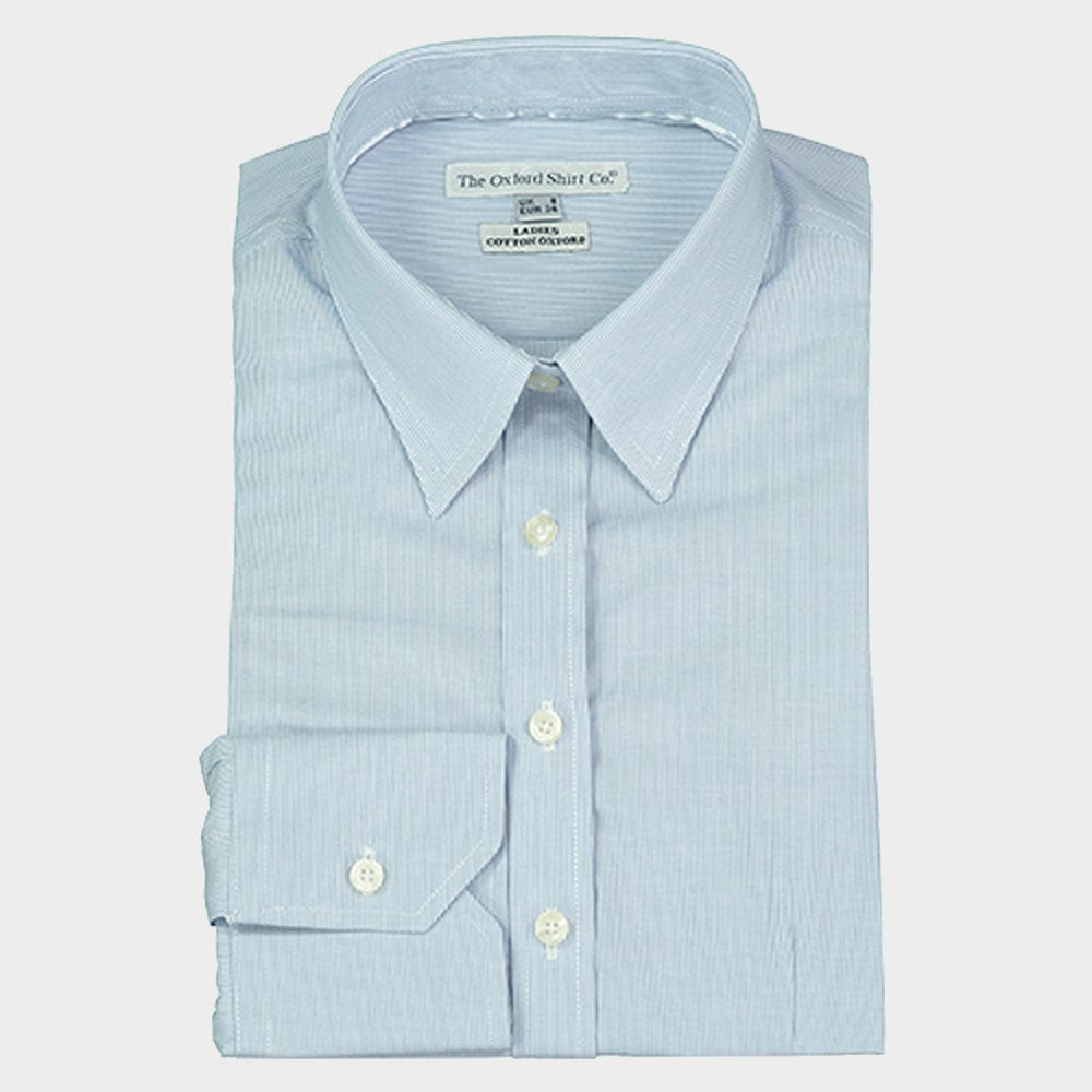 "Womens Shirt in Fine Blue Stripe"