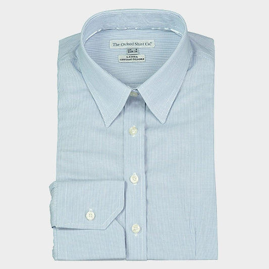 "Womens Shirt in Fine Blue Stripe"