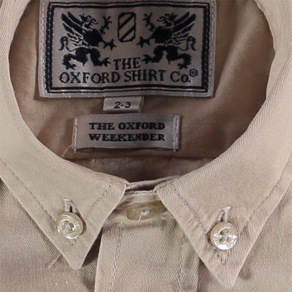 "Kids Twill Shirt in Natural - Oxford Shirt Co."