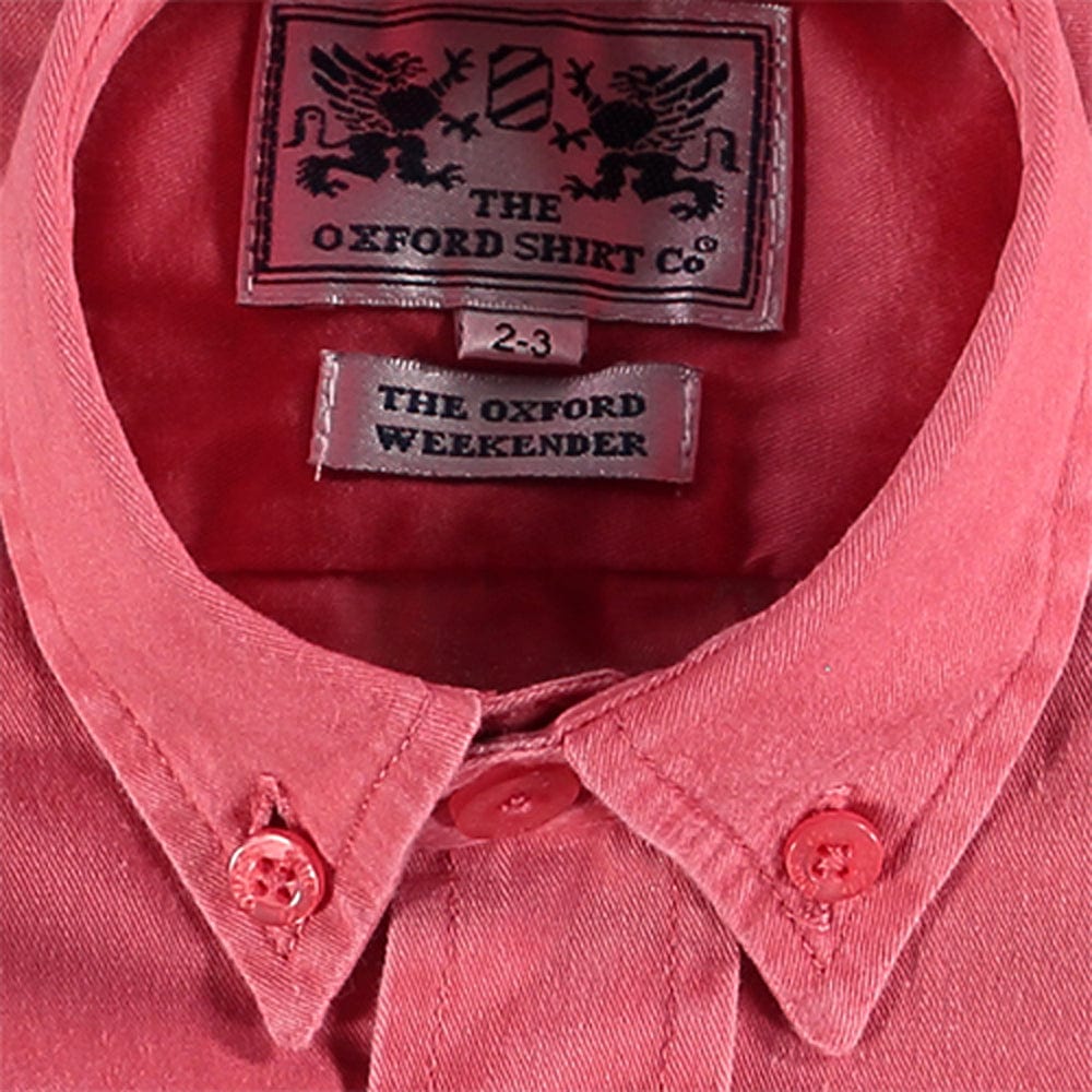 "Kids Twill Shirt in Red - Oxford Shirt Co."