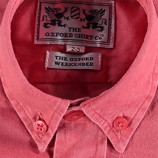 "Kids Twill Shirt in Red - Oxford Shirt Co."