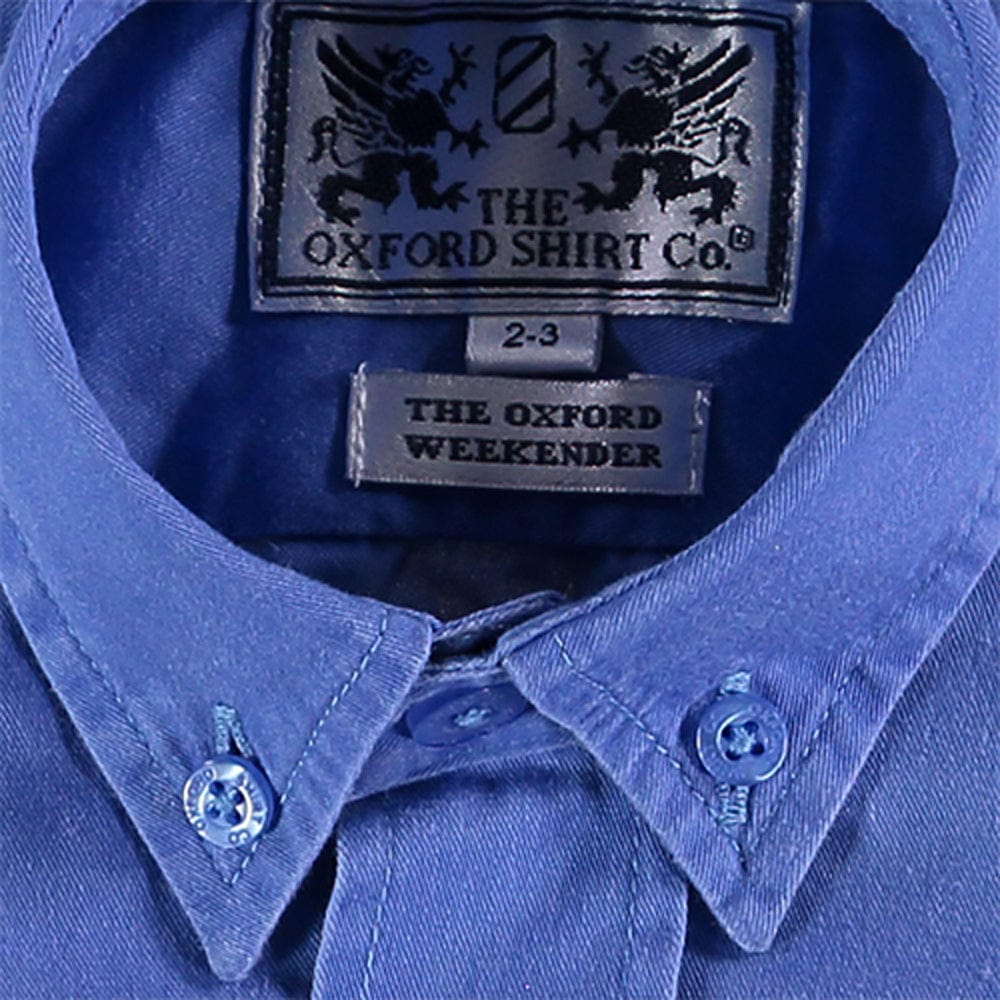 "Kids Twill Shirt in Blue - Oxford Shirt Co."