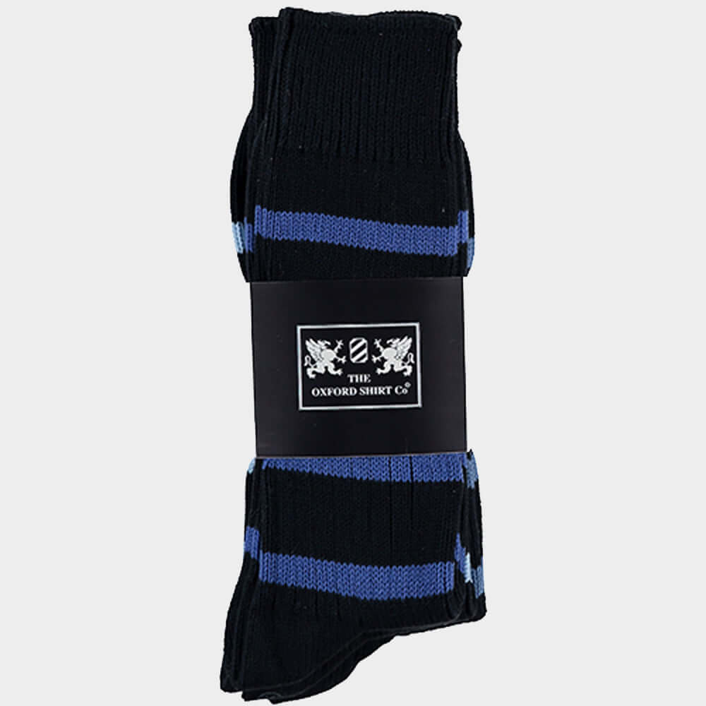 "3 Pack of Socks in Blue Stripes"