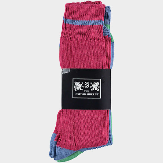 "3 Pack of Socks in Bright Contrast"