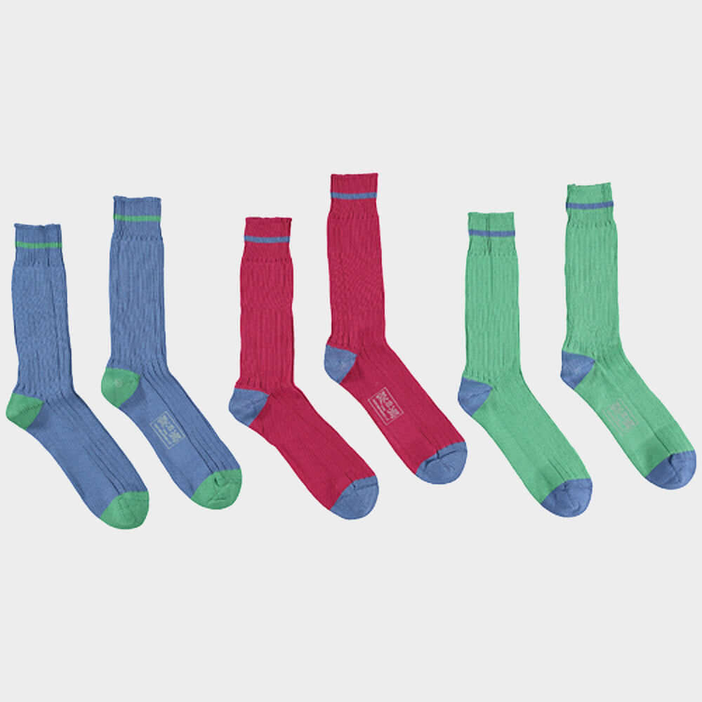 "3 Pack of Socks in Bright Contrast"