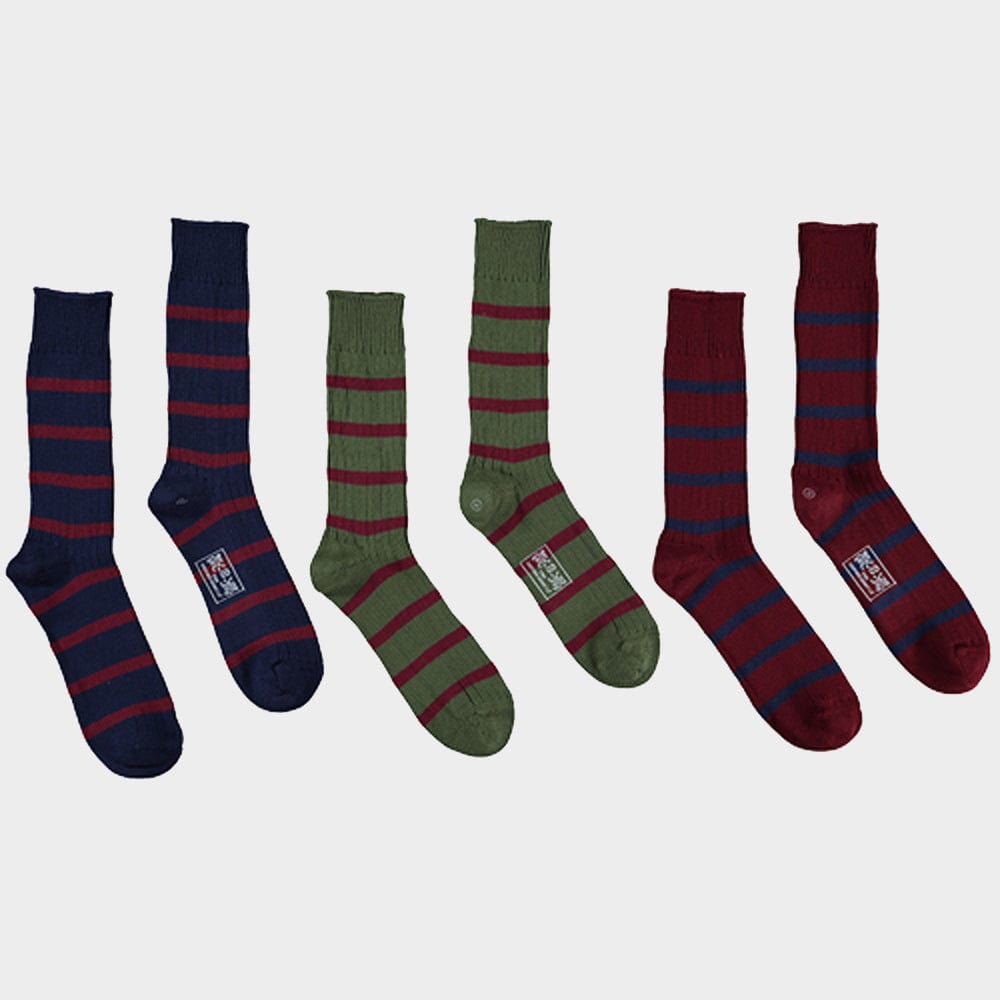 "3 Pack of Socks in Country Stripes"