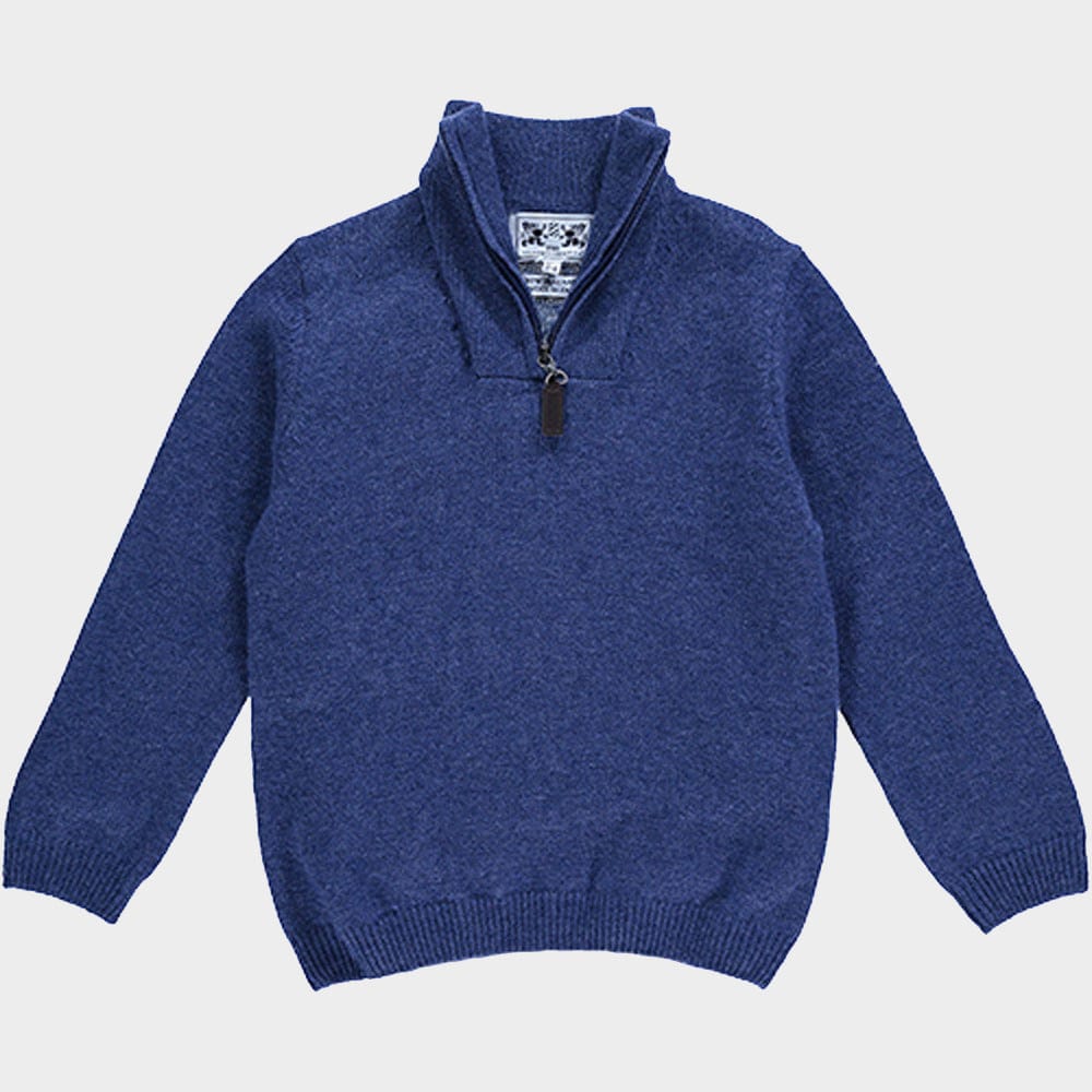 "Wool 1/4 Zip in Denim"