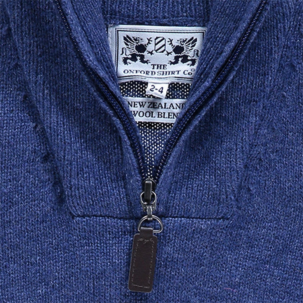 "Wool 1/4 Zip in Denim"
