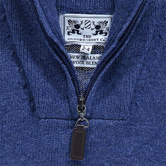 "Wool 1/4 Zip in Denim"