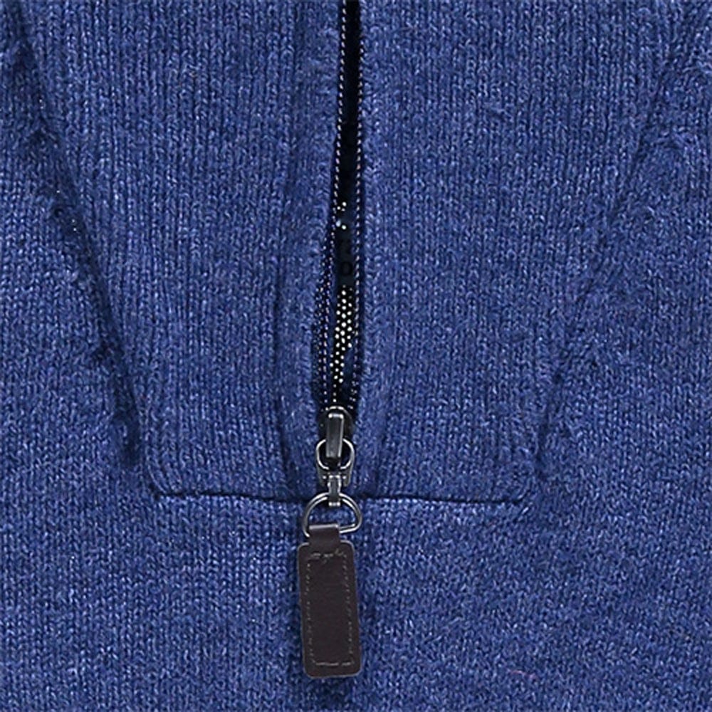 "Wool 1/4 Zip in Denim"