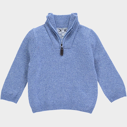 "Wool 1/4 Zip in Pale Blue"