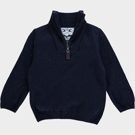 "Wool 1/4 Zip in Navy"