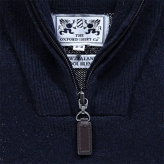 "Wool 1/4 Zip in Navy"