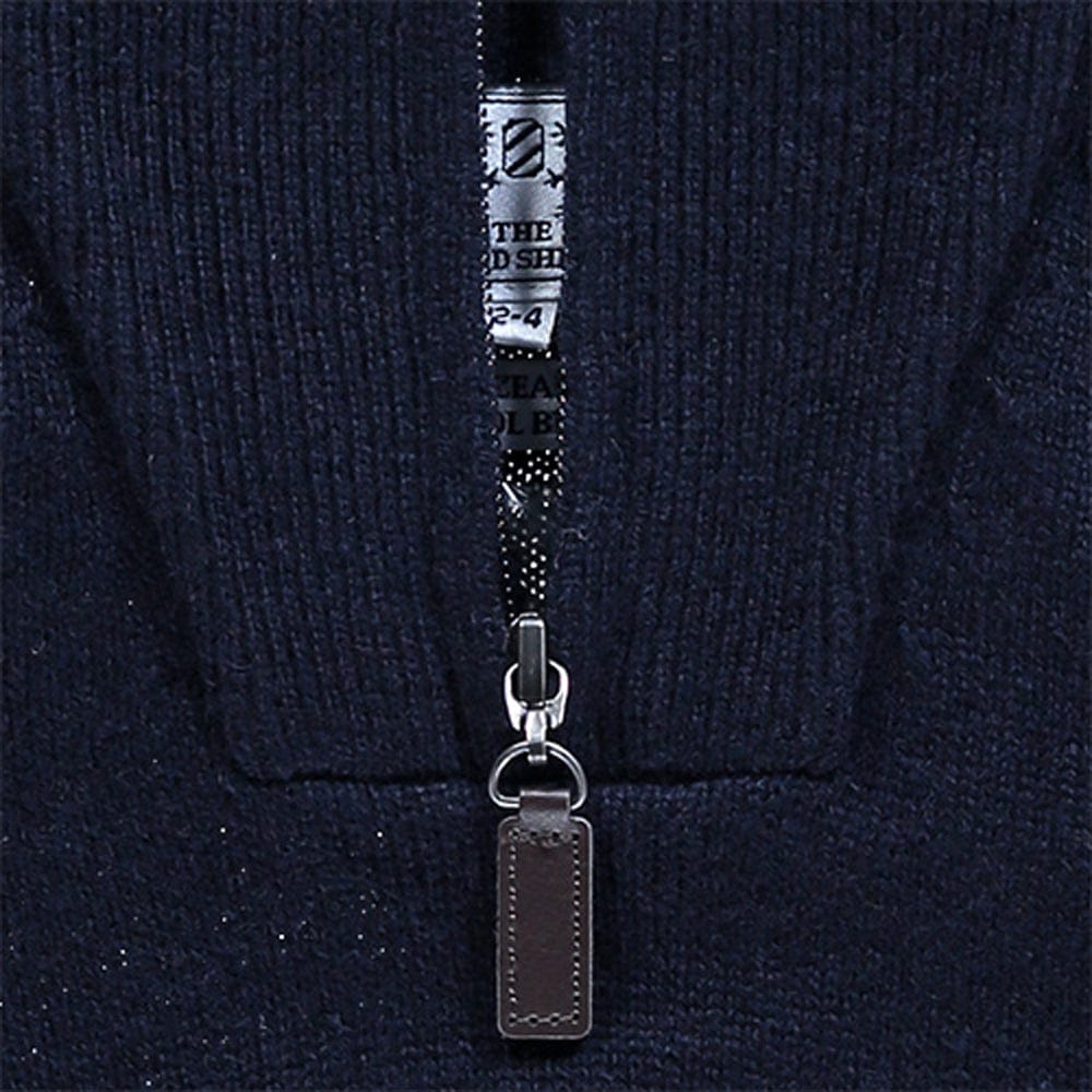 "Wool 1/4 Zip in Navy"