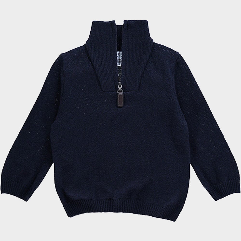 "Wool 1/4 Zip in Navy"