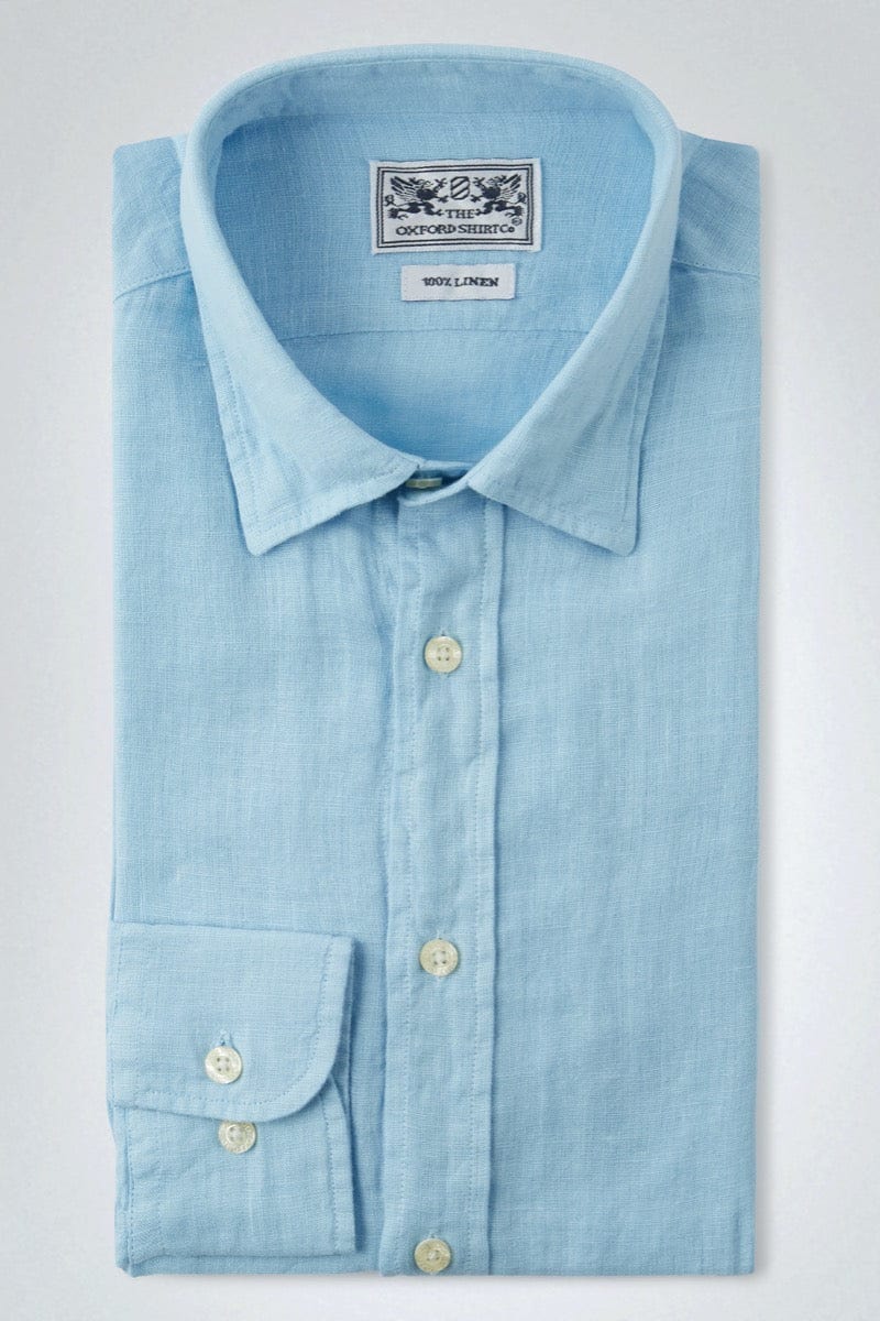 "Womens Linen Shirt in Pale Blue"