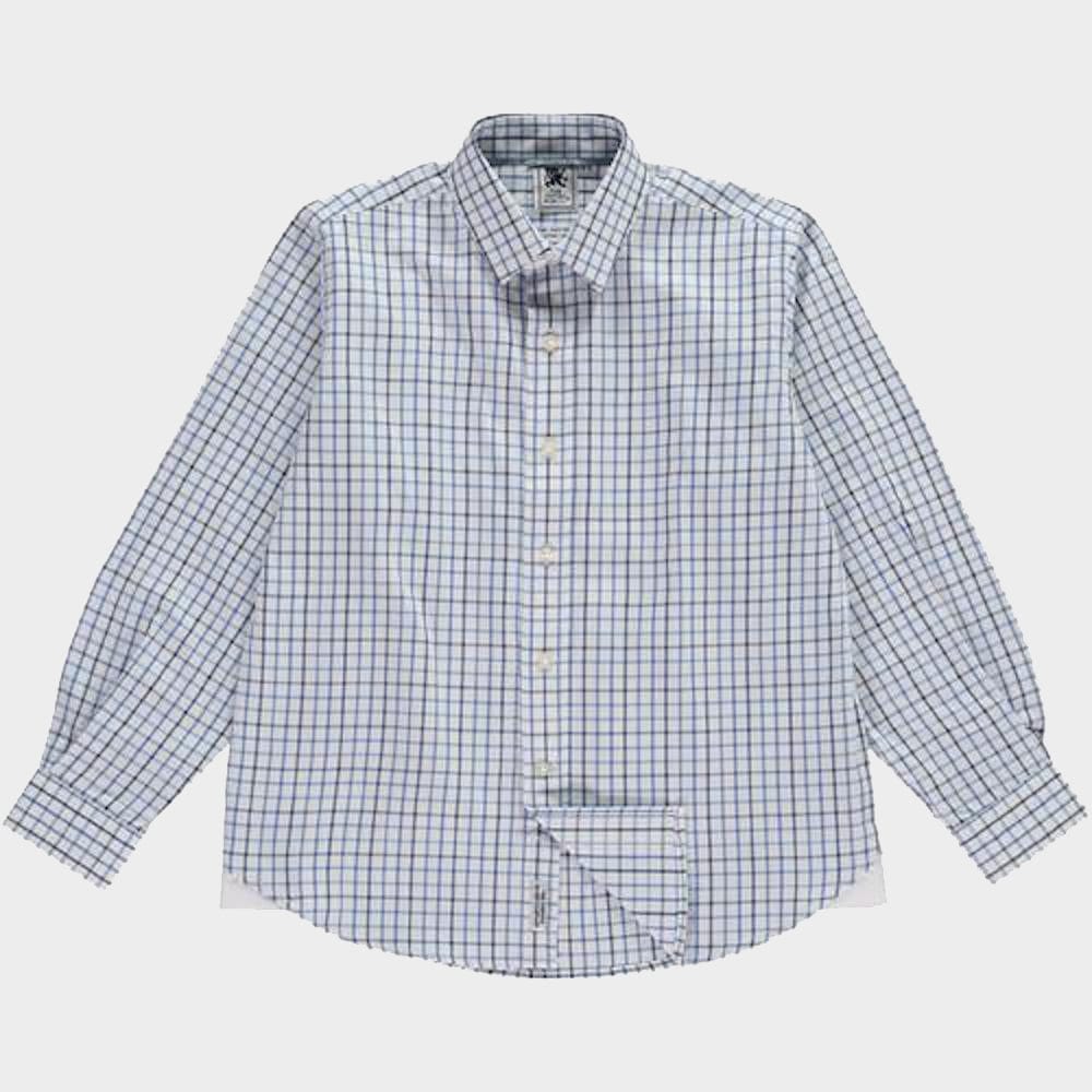 "Kids Country Shirt in Blue Check - Oxford Shirt Co."