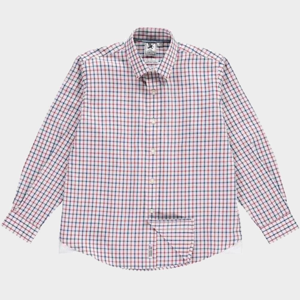"Kids Country Shirt in Red and Navy Check - Oxford Shirt Co."
