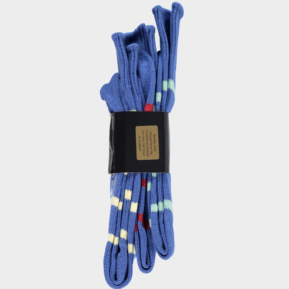 "3 Pack of Socks in Royal Blue Stripes"