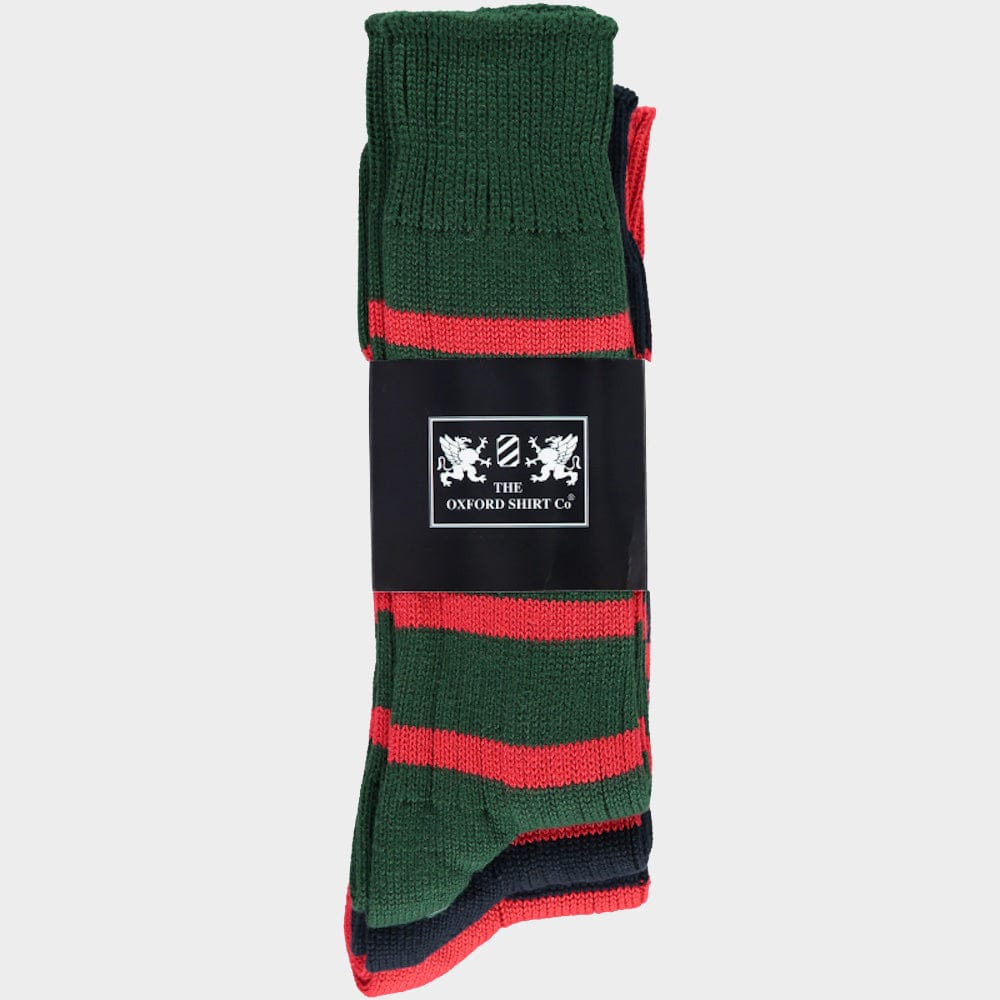 "3 Pack of Socks in Red Stripes"