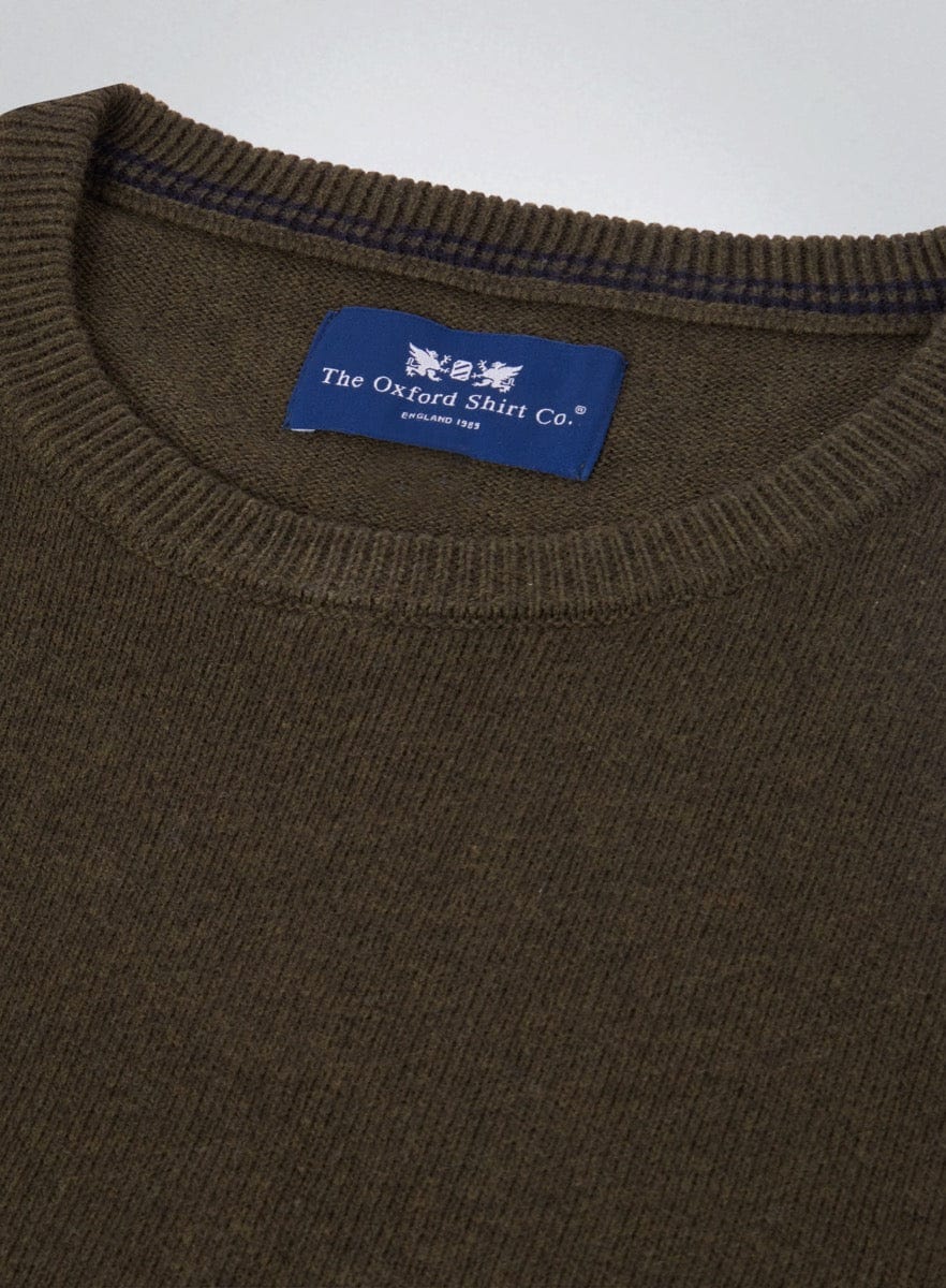 "Cotton Cashmere Crew Neck in Olive"