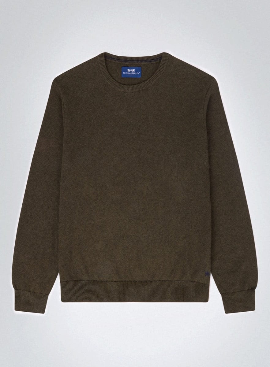 "Cotton Cashmere Crew Neck in Olive"