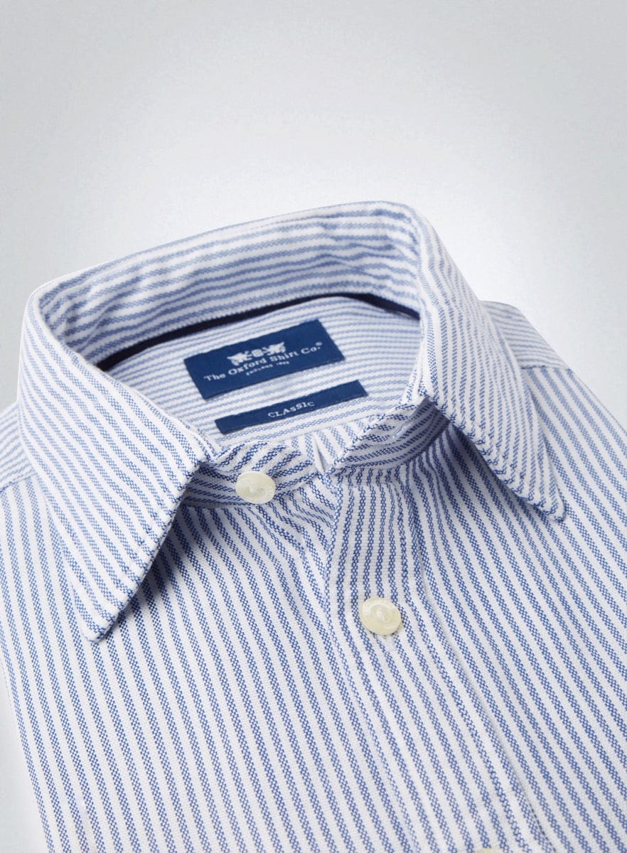 "Classic Oxford Shirt - Dark Blue Stripe"