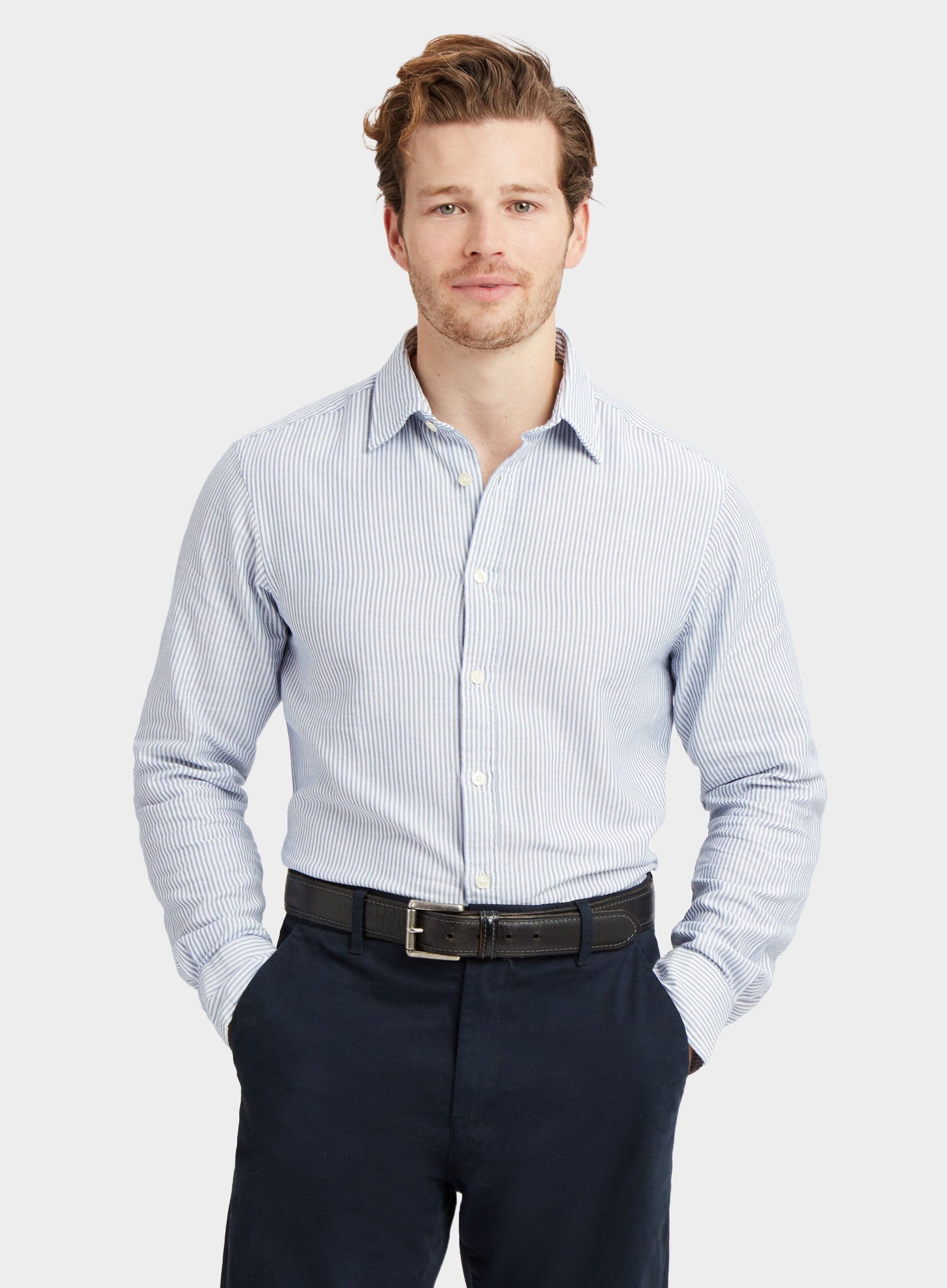 "Classic Oxford Shirt - Dark Blue Stripe"
