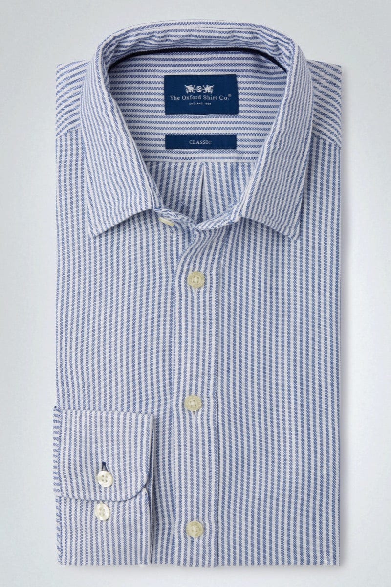 "Classic Oxford Shirt - Dark Blue Stripe"