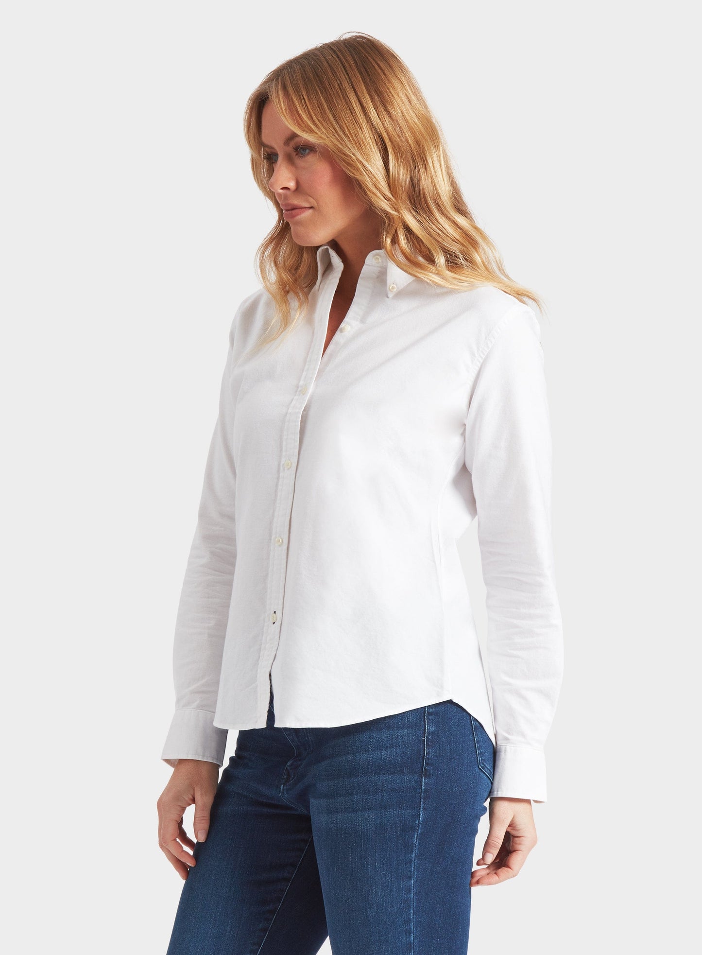 "Fitted Oxford Shirt - White"