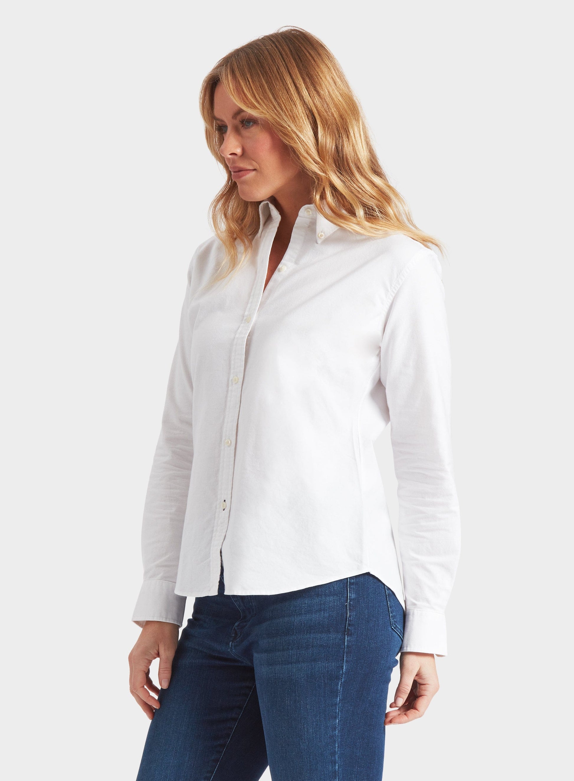 "Fitted Oxford Shirt - White"