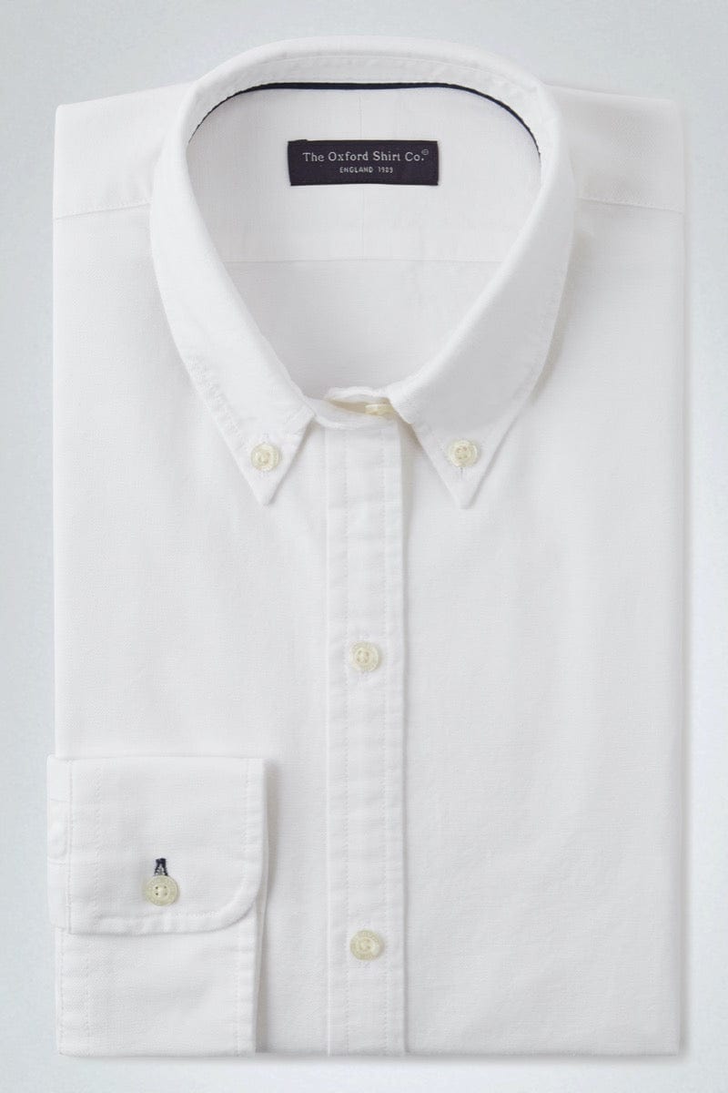 "Fitted Oxford Shirt - White"