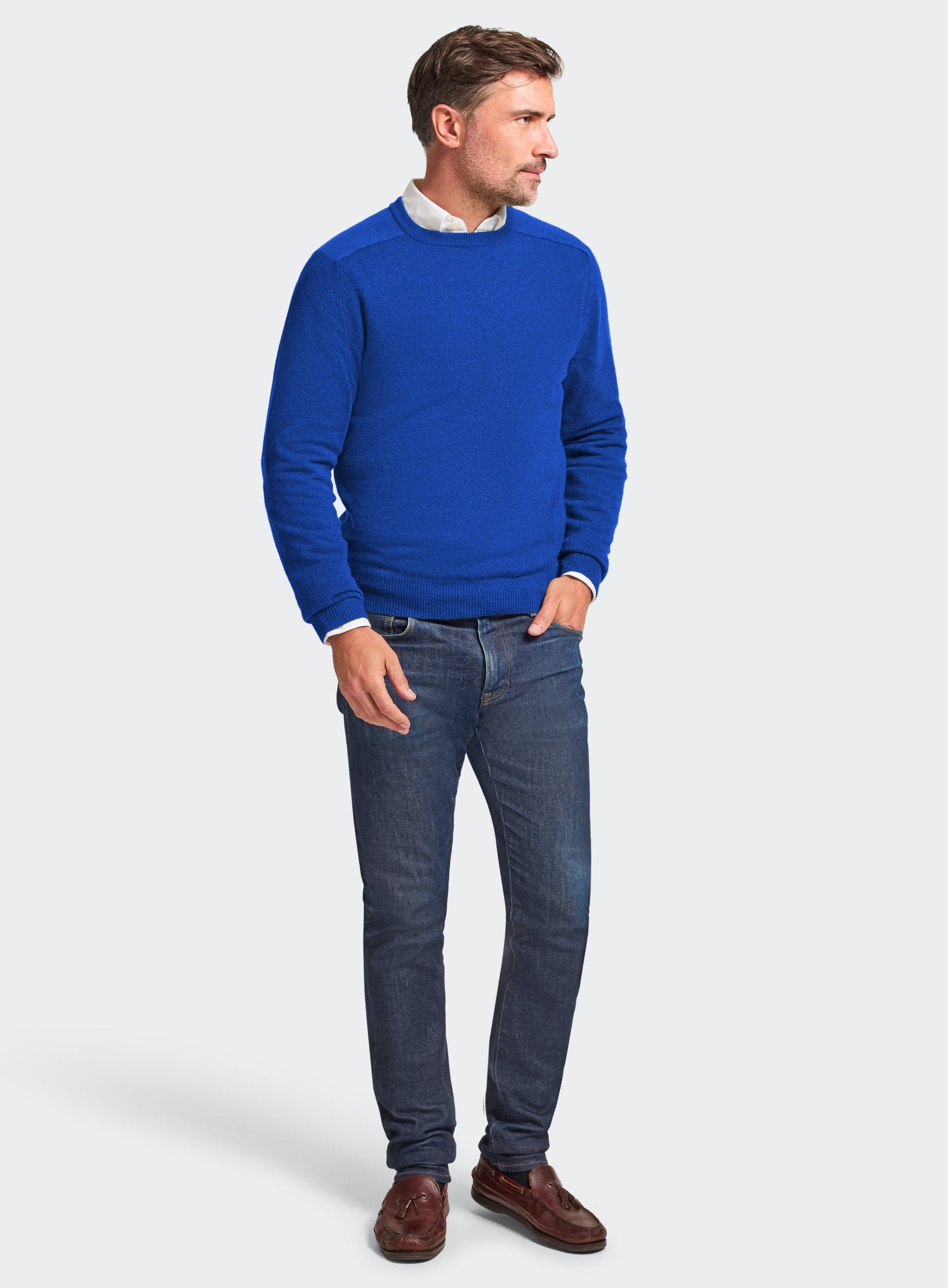 "Cashmere Crew Neck in Ultra Blue"