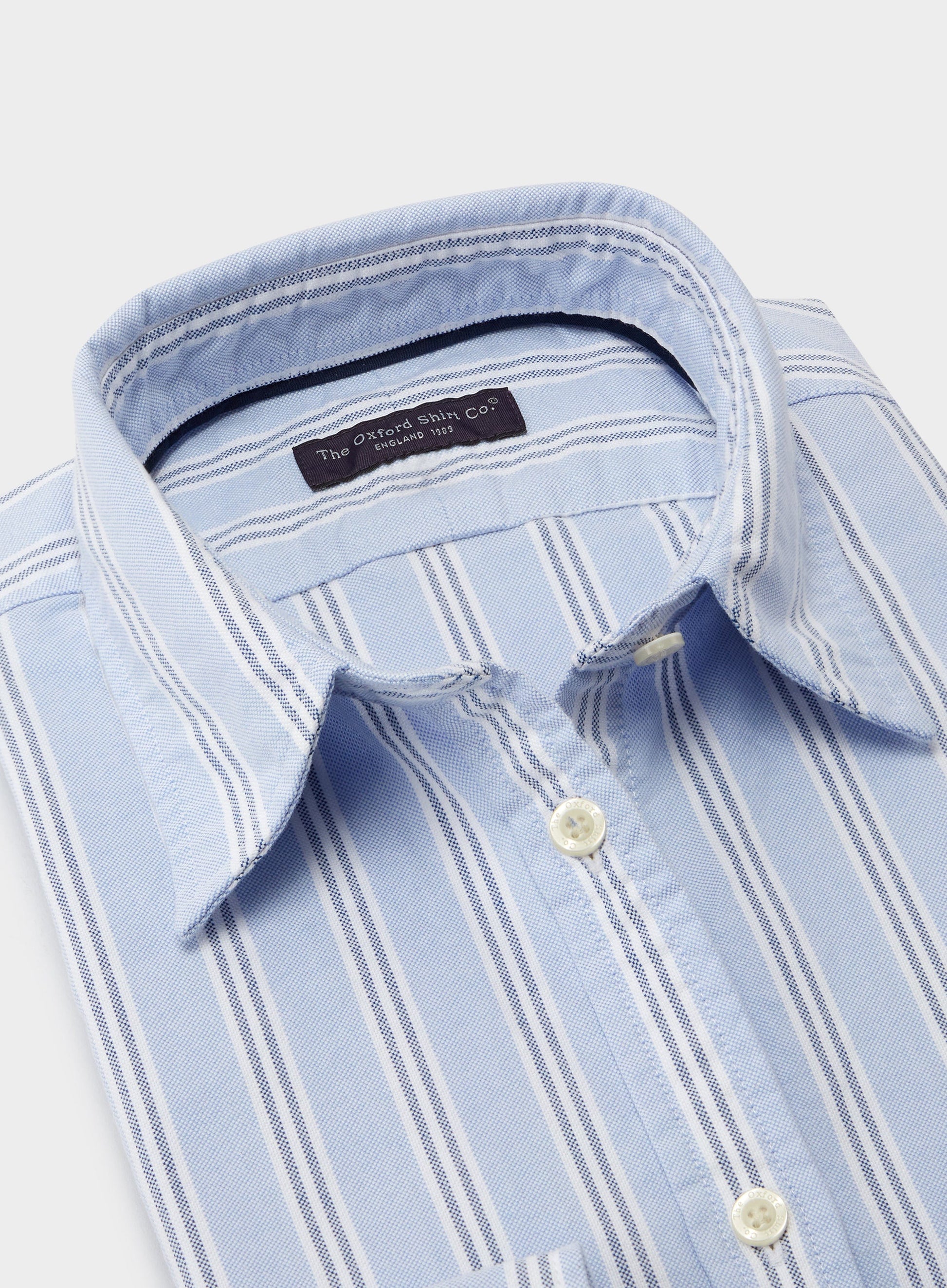 "Classic Oxford Shirt - Blue and Navy Stripe"