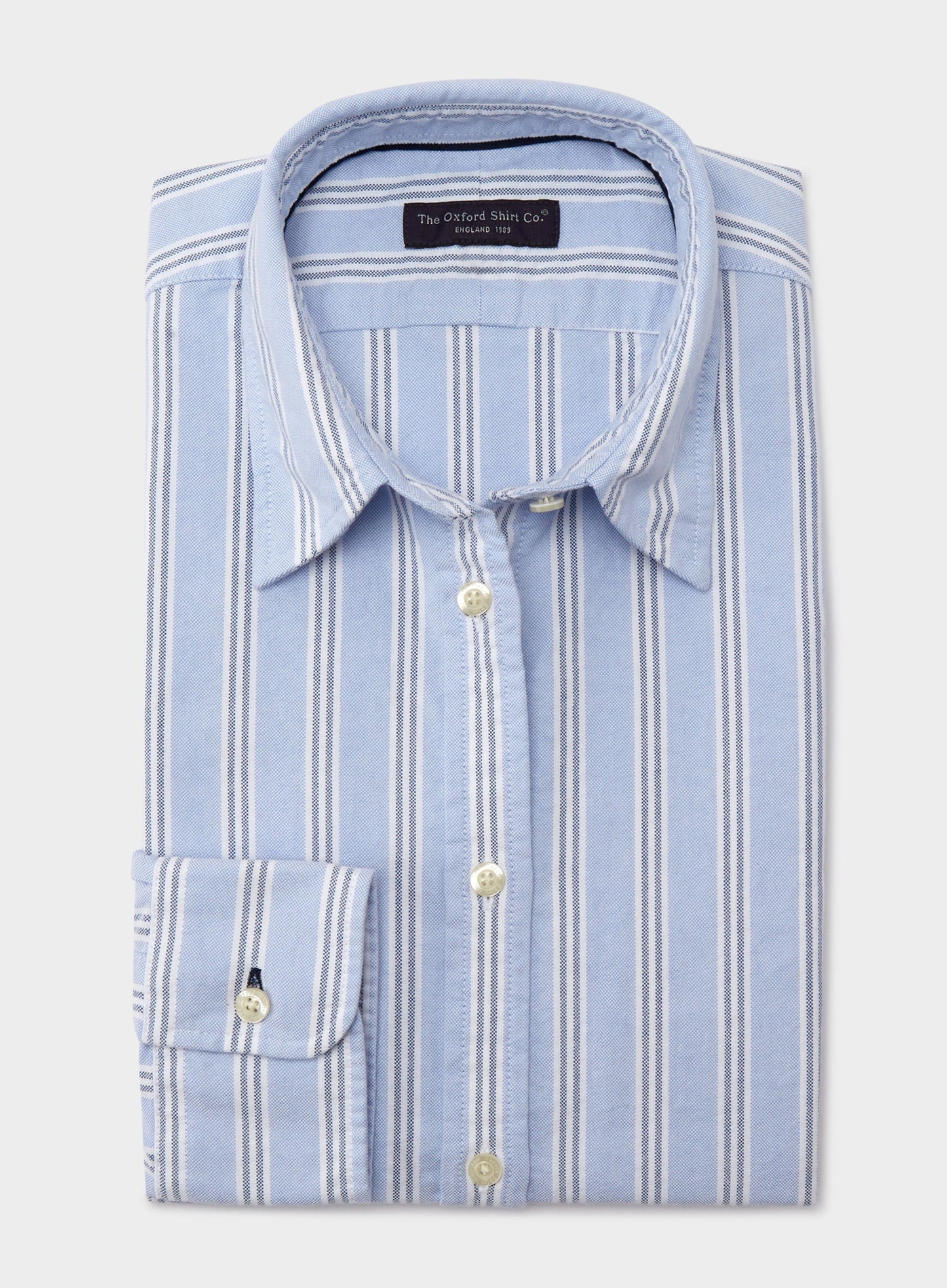 "Classic Oxford Shirt - Blue and Navy Stripe"