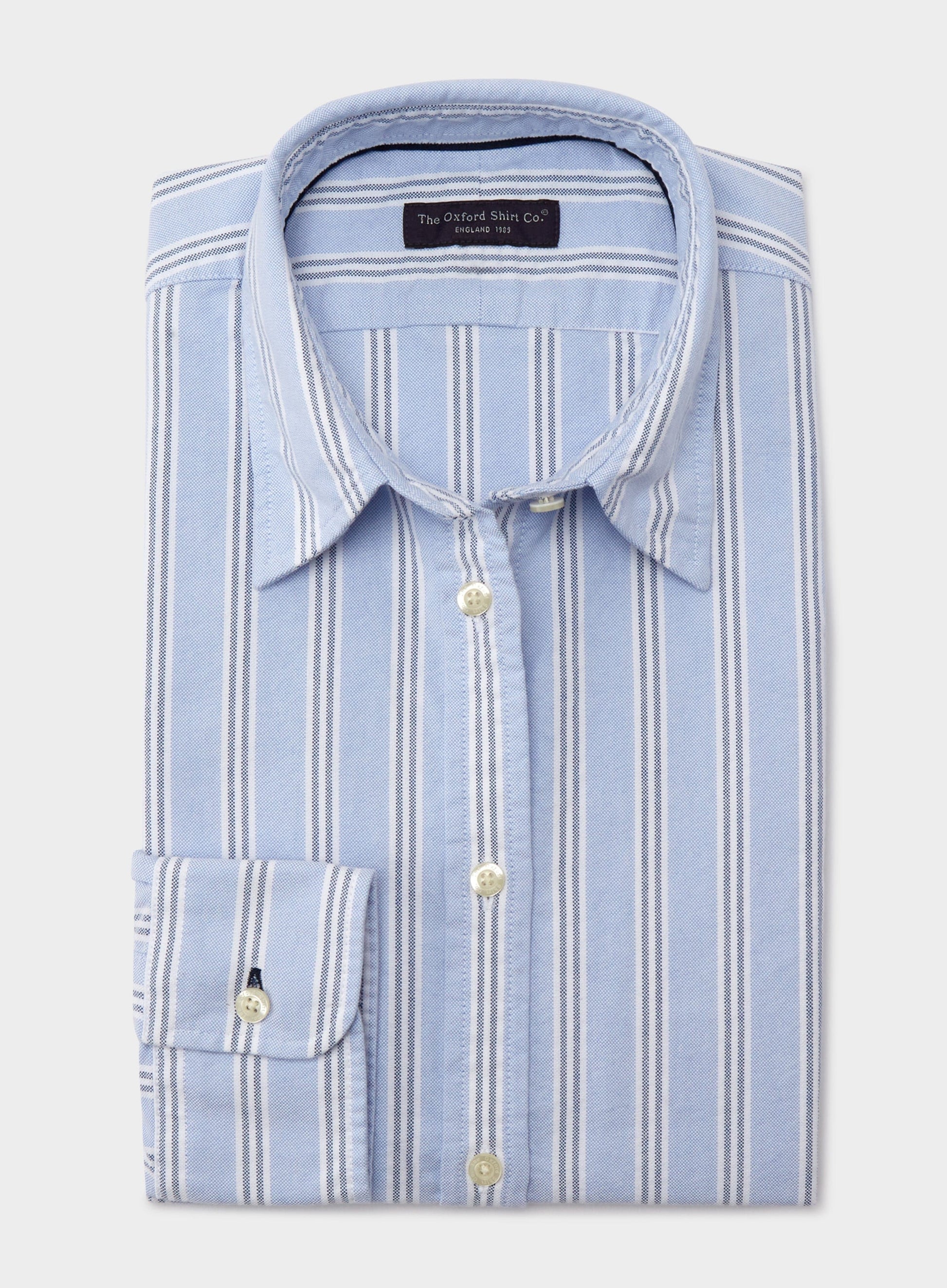 "Classic Oxford Shirt - Blue and Navy Stripe"