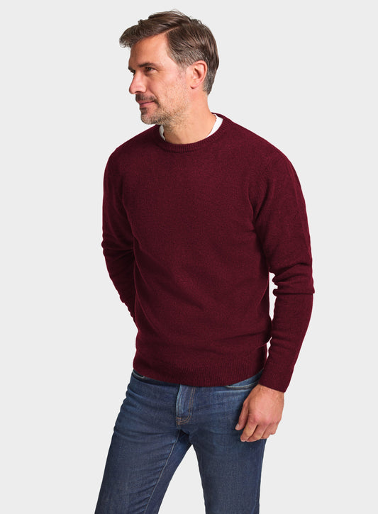 "Cashmere Crew Neck in Bordeaux"