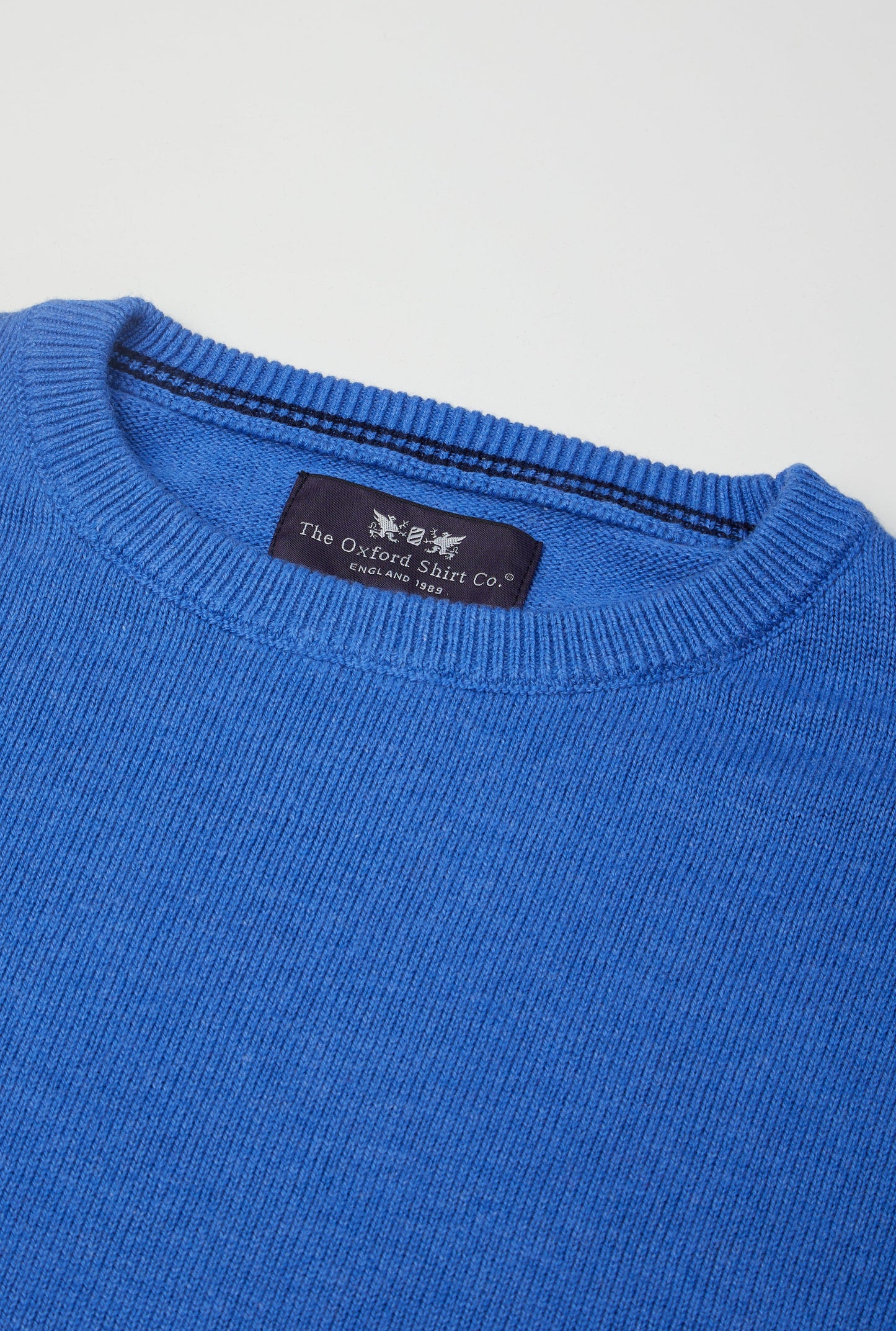 "Cotton Cashmere Crew Neck in Cornflower"
