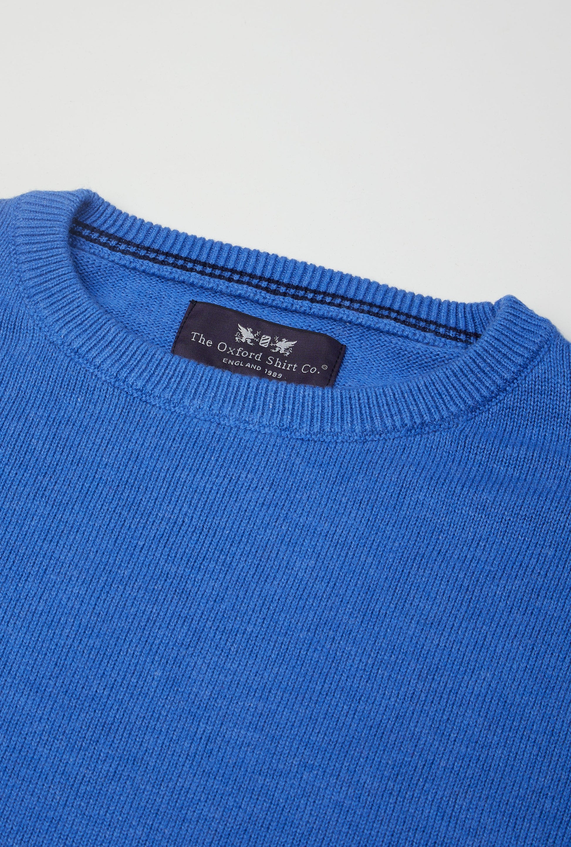 "Cotton Cashmere Crew Neck in Cornflower"