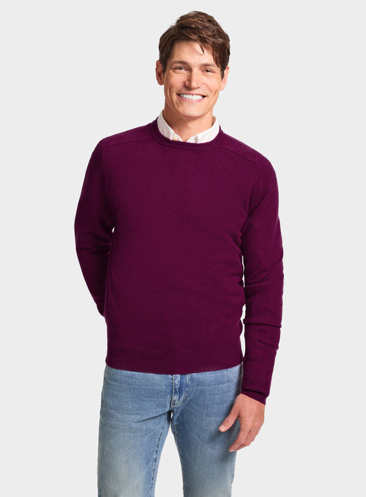"Cashmere Crew Neck in Raspberry"