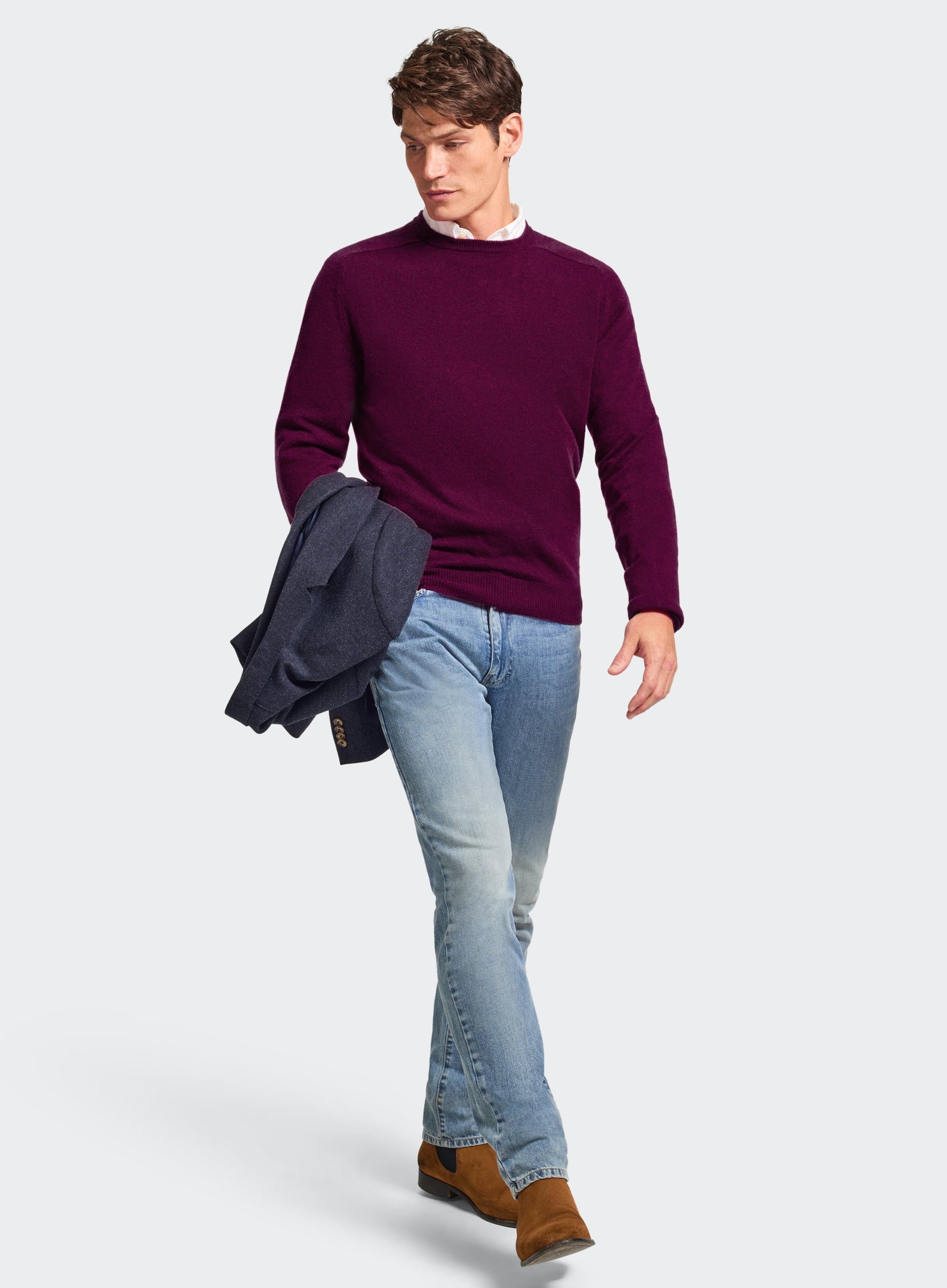 "Cashmere Crew Neck in Raspberry"
