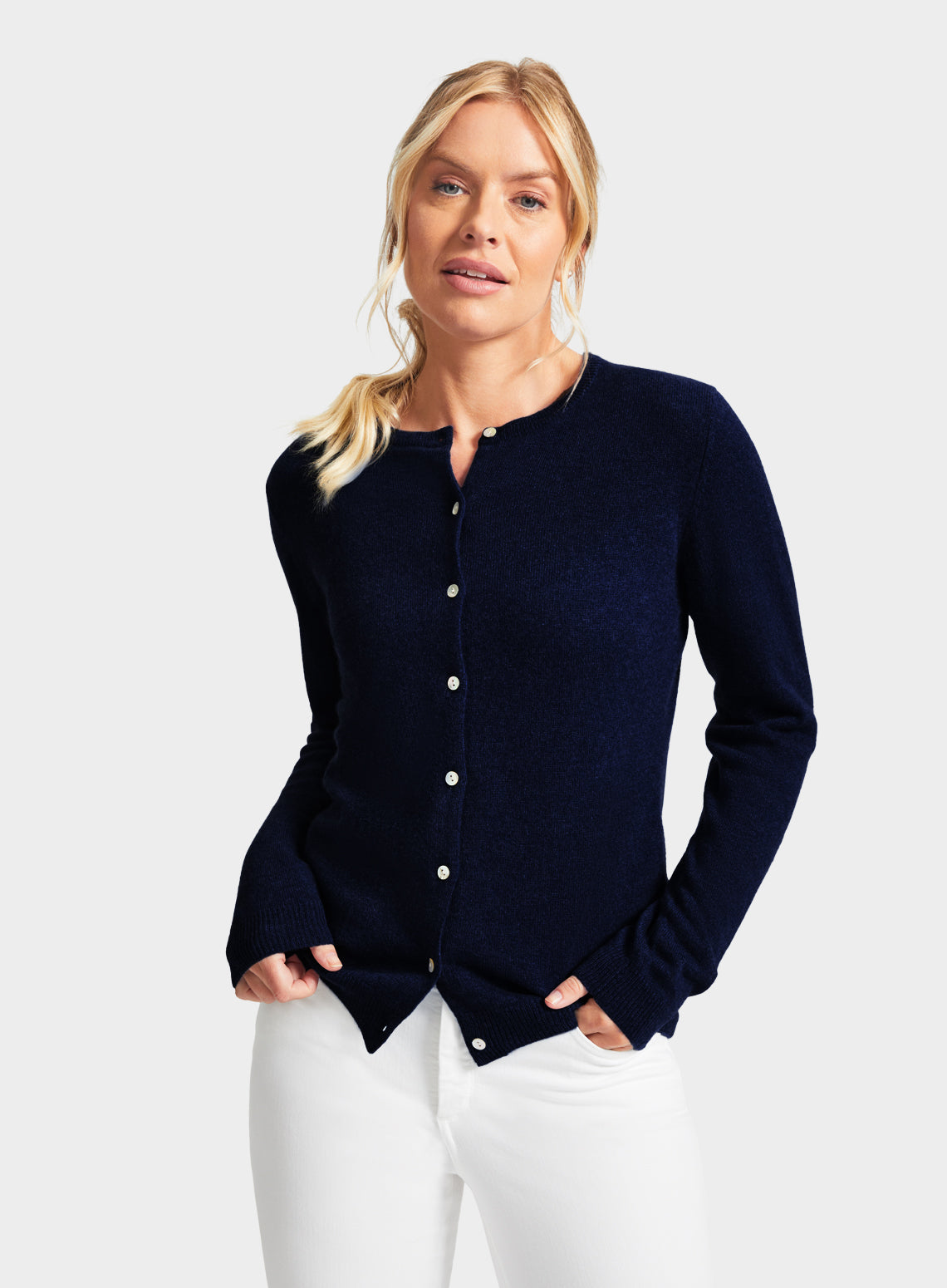 Cashmere Cardigan in Navy