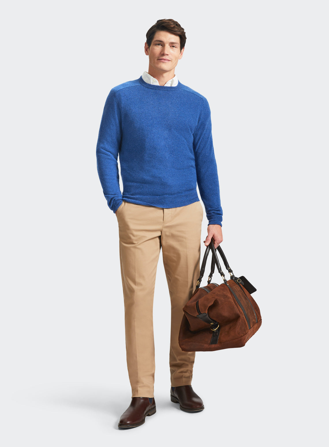 Cashmere Crew Neck in Denim