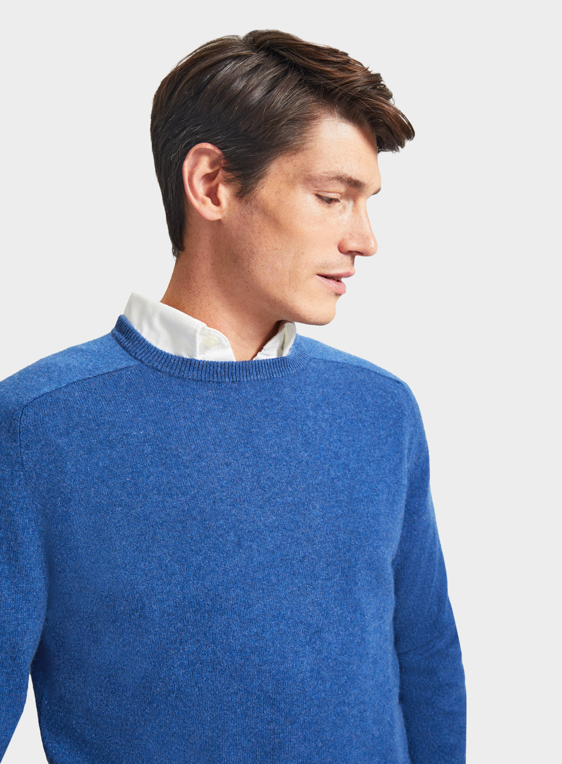 Cashmere Crew Neck in Denim