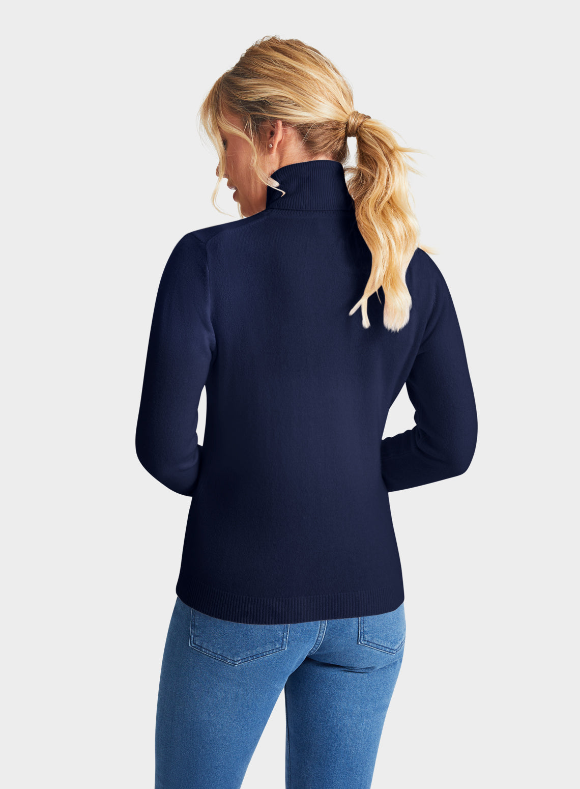 Cashmere Roll Neck in Navy