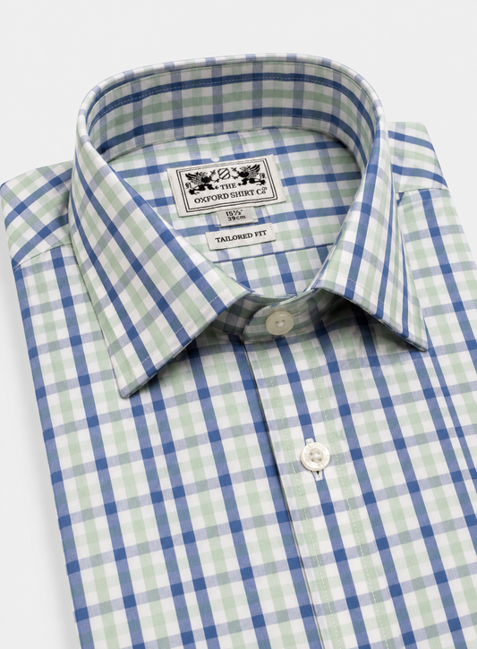 Classic Shirt in Green and Blue Check