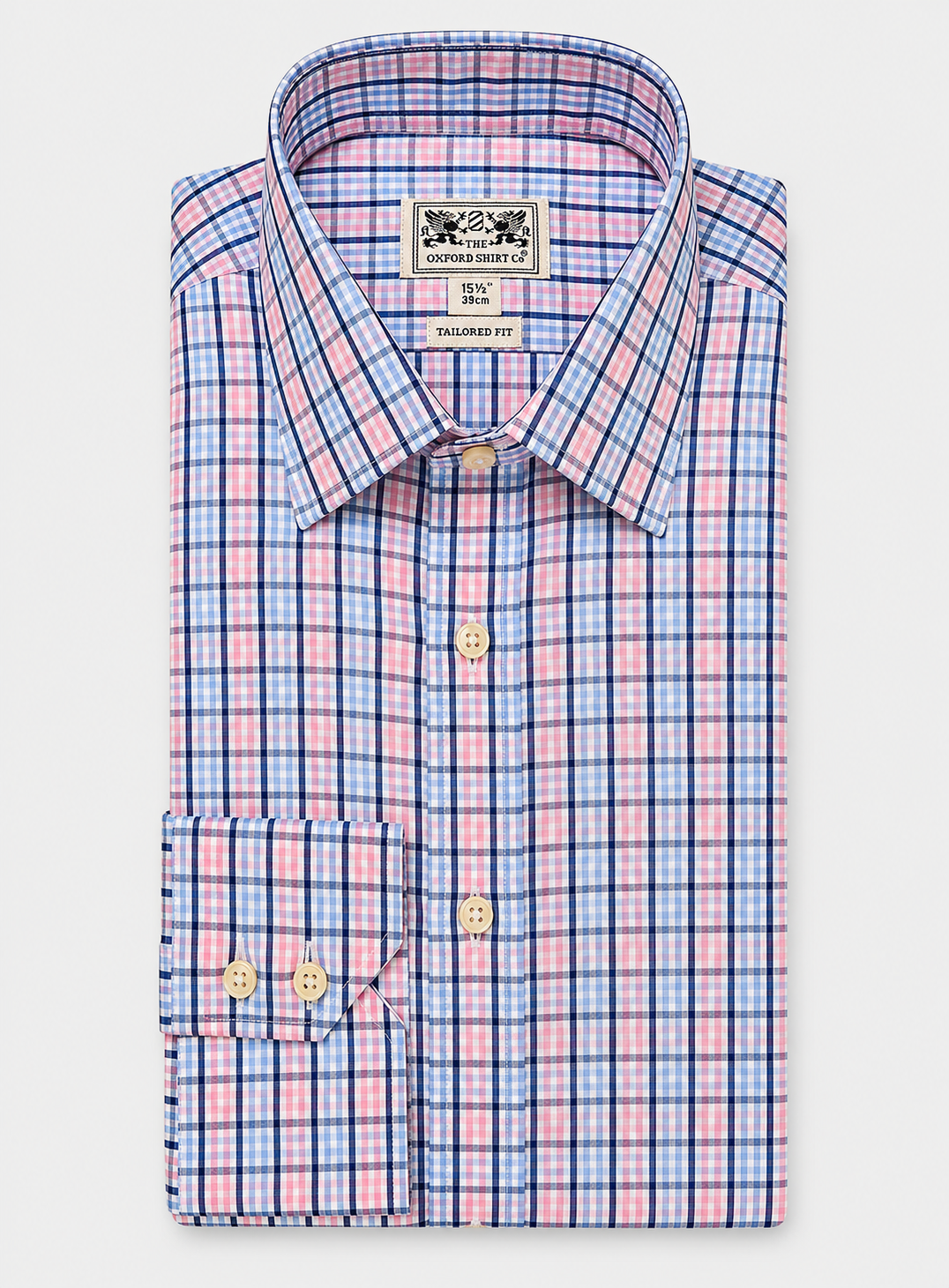 Classic Shirt - Fine Navy and Pink Check